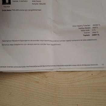 Vivense'den Sipariş Sonrası Fiyat Düşüşü Ve Hediye Çeki Sorunu