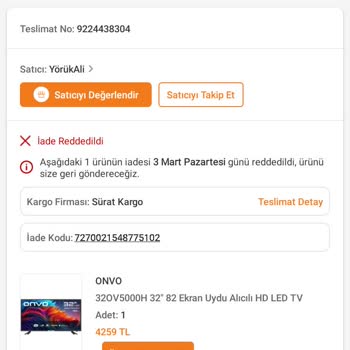 Kırık Televizyon Ve İade Sürecinde Yaşanan Sorunlar