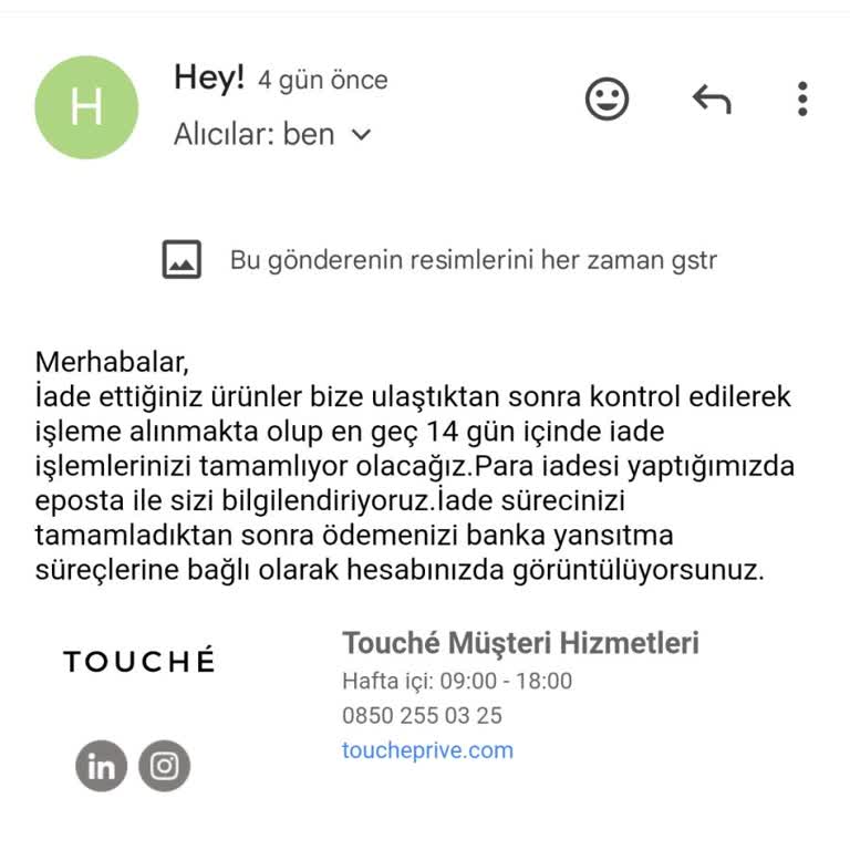 Toucheprive'den İade Sorunu