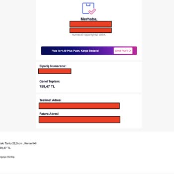 Güvenlik Zaafiyeti: Bilgim Dışında Sipariş Ve Kargo