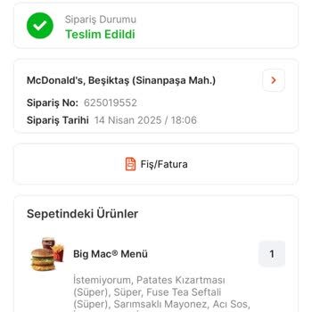 Eksik Patatesle Gelen Sipariş Sorunu
