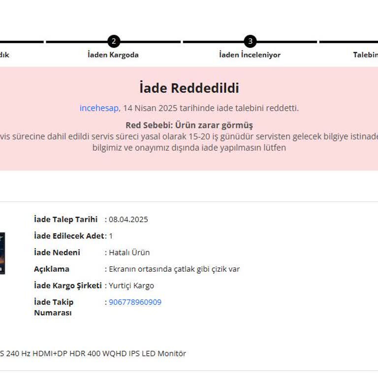 Hasarlı Ürün Ve İade Sürecindeki Çıkmaz