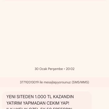 Vodafone Hattıma Gelen İstenmeyen Mesajlar