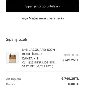 Sipariş Tutarındaki Fark Ve İptal Talebi