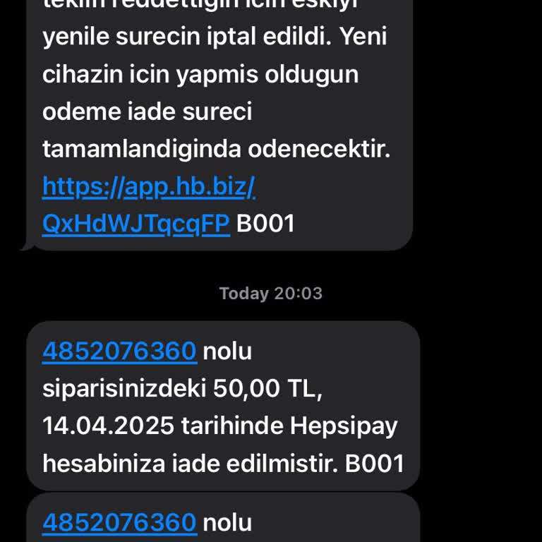 Siparişim Sebepsiz İptal Edildi, Mağdur Oldum
