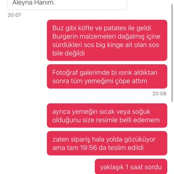 Buz Gibi Gelen Yemek Ve Sorumsuz Müşteri Hizmetleri