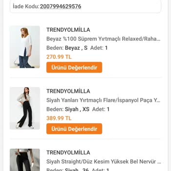 Trendyol Milla Ve Aras Kargo Arasında Kaybolan İade