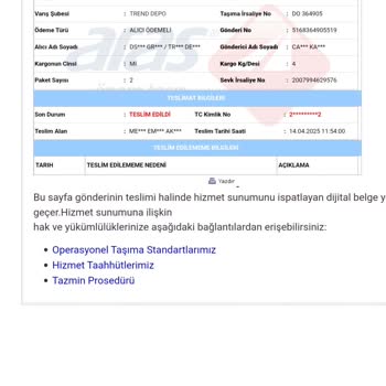 Trendyol Milla Ve Aras Kargo Arasında Kaybolan İade