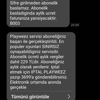 Playweez Yanlış Faturalandırma ve İzinsiz Hizmet Sorunu