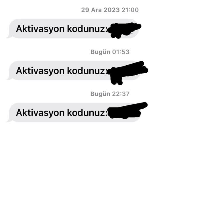 Bilinmeyen Numaradan Gelen Aktivasyon Kodları Ve Güvenlik Endişesi