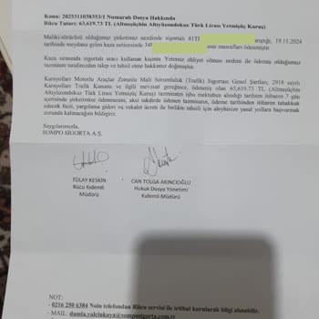 Haksız Hasar Bedeli Talebi