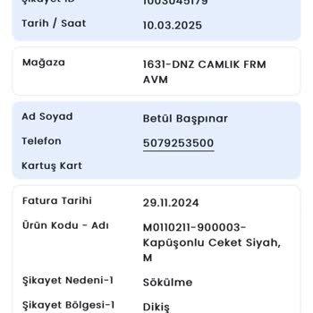 Mavi Montumun Dikişleri Söküldü Ve Özensiz İade Edildi