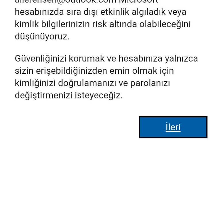 Hesaba Giriş Sorunu Ve Güvenlik Engeli