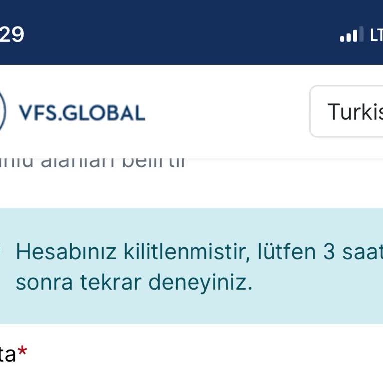 Vize Başvuru Sürecinde Hesap Kilitlenmesi Sorunu