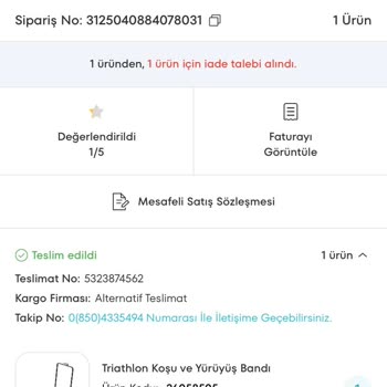 Yanlış Gönderilen Koşu Bandı İadesi İçin Çözüm Bekliyorum