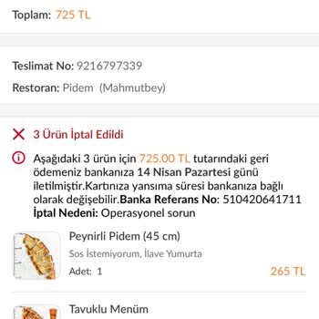 Trendyol Yemek'te Sürekli Geciken Siparişler