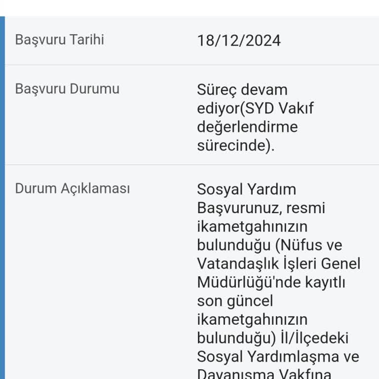 Gıda Yardımı Başvurusunda Uzun Süreli Bekleyiş