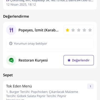 Popeyes'tan Aldığım Menü Sonrası Gıda Zehirlenmesi