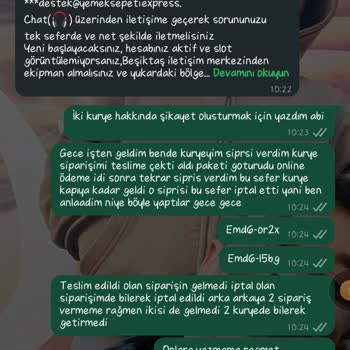 Teslim Edilmeyen Sipariş Ve Cevapsız Mesajlar