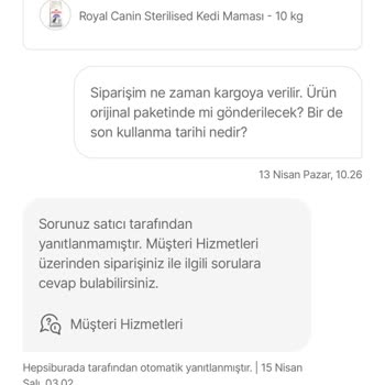 Hepsiburada'da Kargoya Verilmeyen Sipariş Ve Cevapsız Sorular