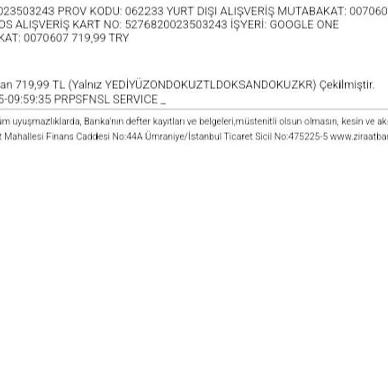 İzinsiz Çekilen 719 TL İçin Acil İade Talebi