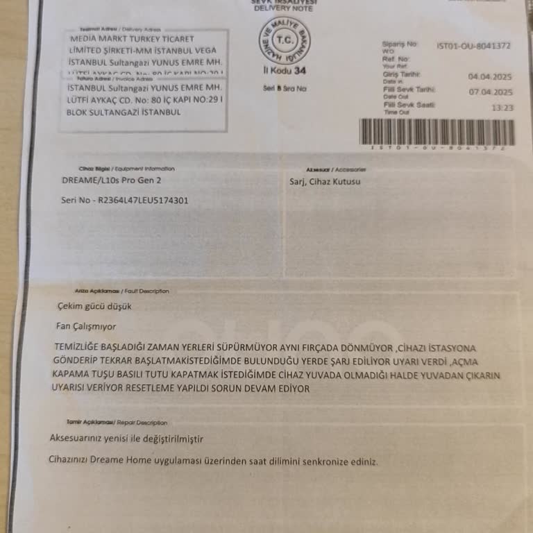 Robot Süpürge Servisinden Beklenen Hizmet Alınamadı