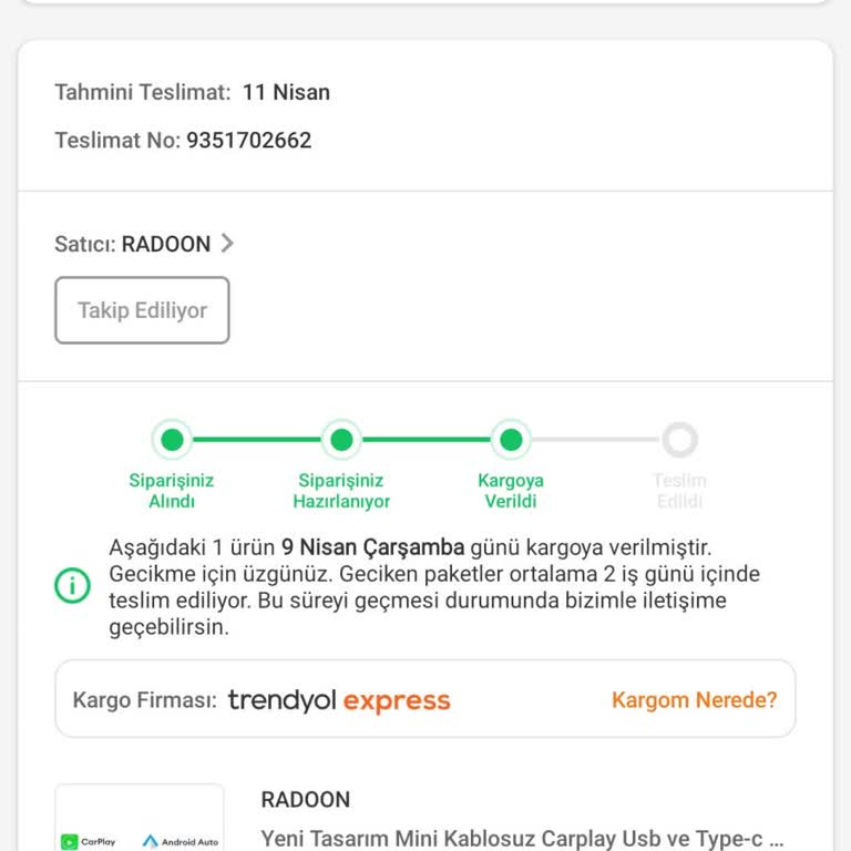Trendyol'da Geciken Teslimat Ve Yetersiz Müşteri Hizmetleri