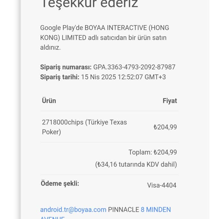 Çip Alımı Sonrası Hesaba Yüklenmeyen Ürün Ve İade Talebi