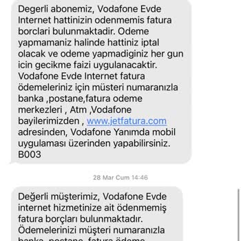Vodafone'dan Yanlış Fatura Ve İcra Tehdidi
