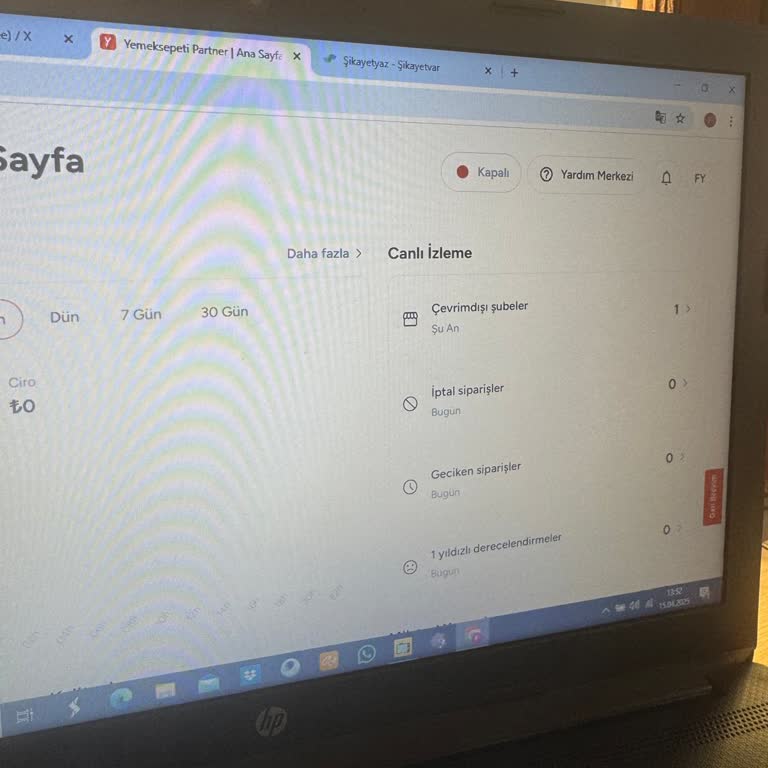 Yemeksepeti İletişim Sorunları Ve İptal Edilen Siparişler