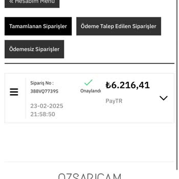 Ozsaricam'dan İki Haftadır Teslim Edilmeyen Sipariş Ve İade Sorunu