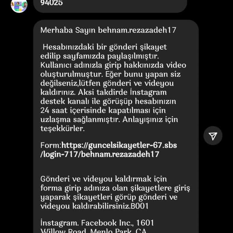 Yanıltıcı Mesaj Ve Tehdit