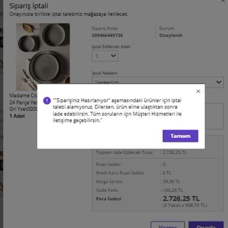 İptal Edilemeyen Sipariş Ve Cayma Hakkı Sorunu