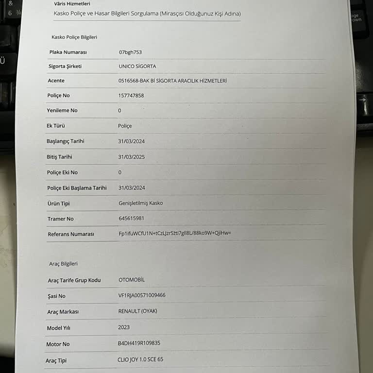 Unico Sigorta'nın Kasko Kapsamı Hayal Kırıklığı