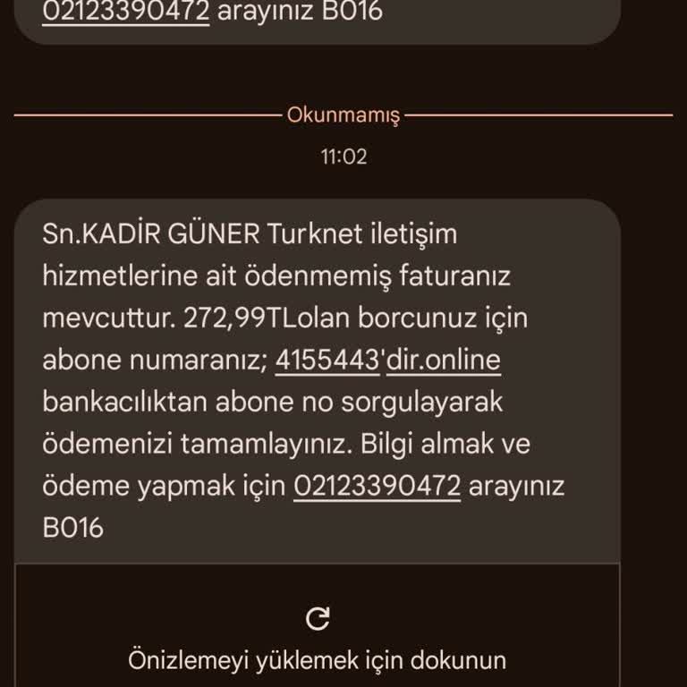 TurkNet'in Borç Mesajlarıyla İlgili Süregelen Sorun