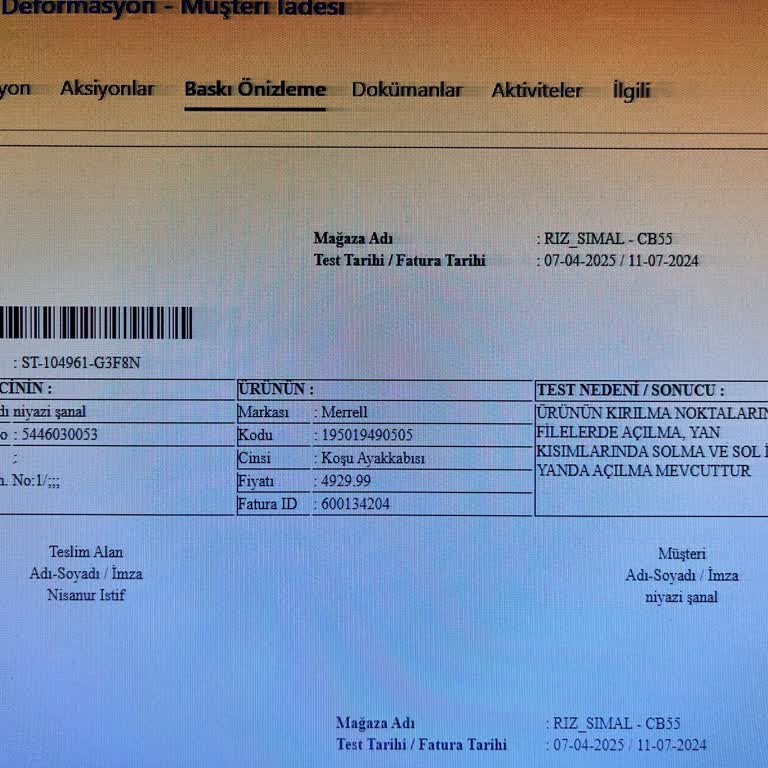 Ayakkabıda Yırtılma Ve Renk Solması Sorunu