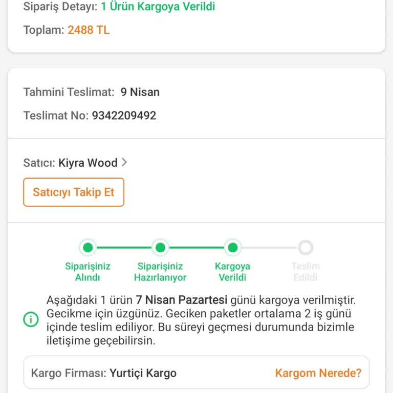 Trendyol'dan Geciken Lavabo Siparişi Ve İletişim Sorunları