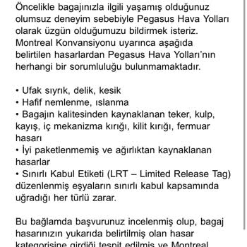 Valiz Kırık Teslim Edildi, Sorumluluk Kabul Edilmedi