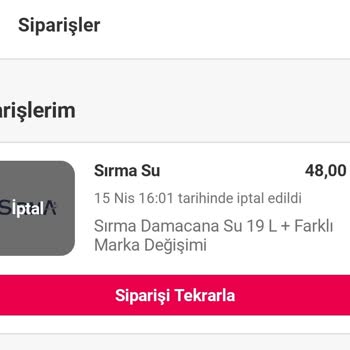 Yemeksepeti Su Siparişinde Teslimat Sorunu
