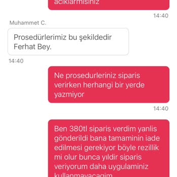 Yanlış Teslimat Ve Eksik Para İadesi