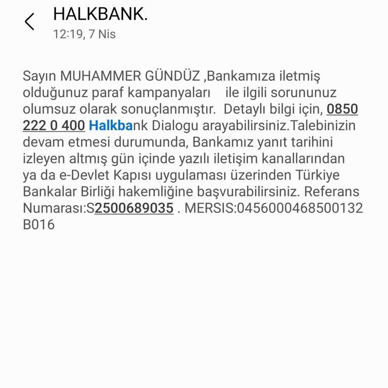 Halkbank Paraf Kampanyasında Puan Sorunu