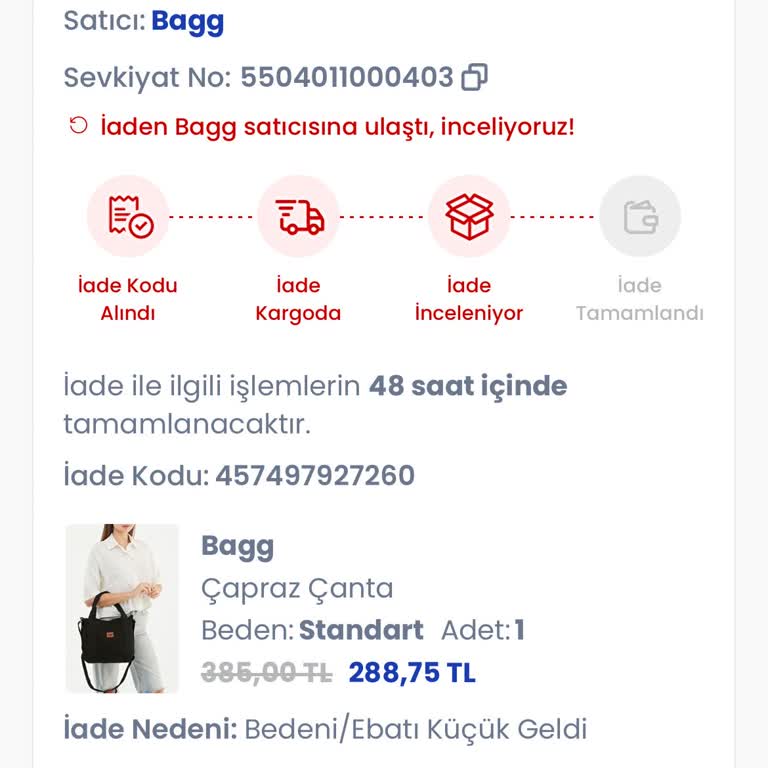 İade Edilen Çantanın Para İadesi Sorunu