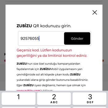 ZUBİZU İndirim Kodu Geçersiz Sorunu