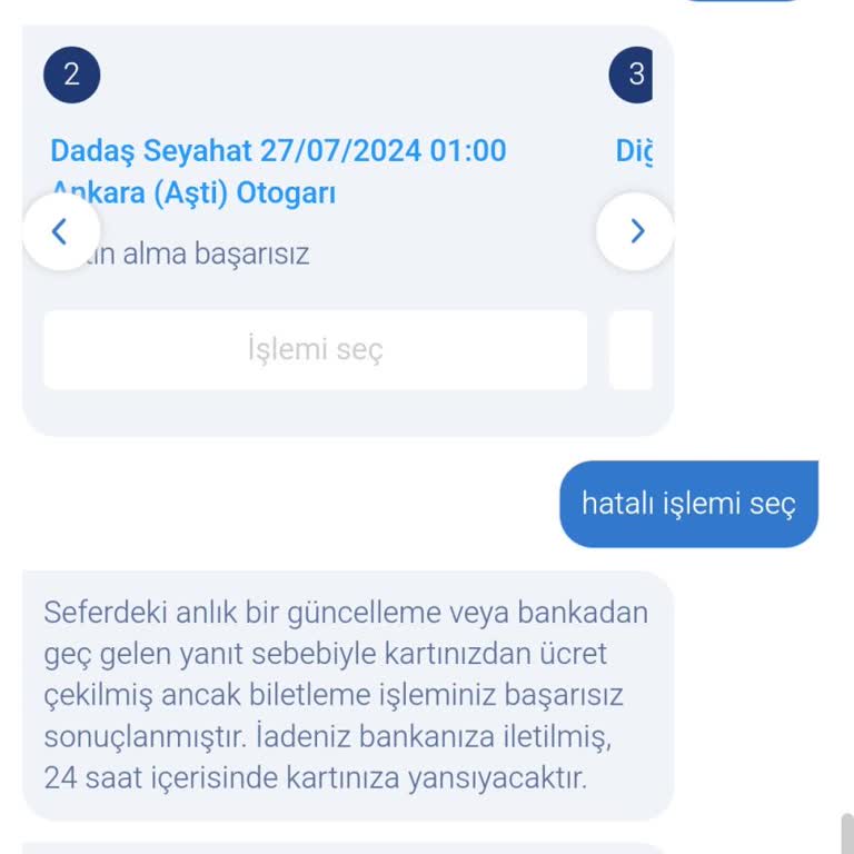 Obilet Bilet Alımında Yaşanan Sorun Ve Para İadesi Beklentisi