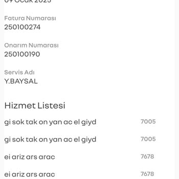 Adana Yusuf Baysal Otomotiv'de Yaşanan Tekrarlayan Servis Hataları