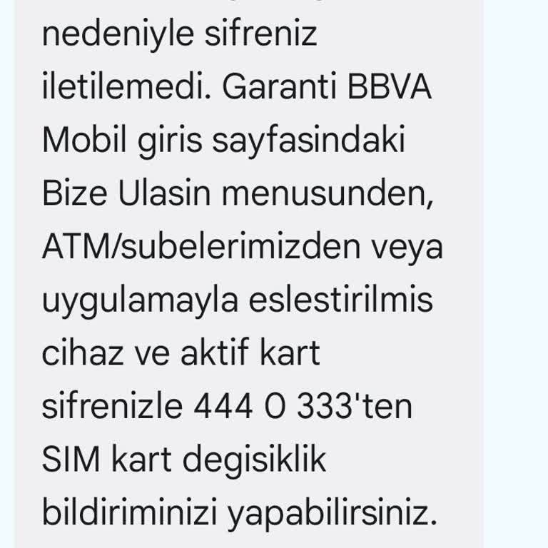 Sim Kart Değişikliği Nedeniyle Bankacılık Hizmetlerine Erişememe