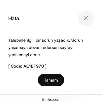 Nike-Webseite und App zeigen seit Wochen Fehlermeldung beim Warenkorb