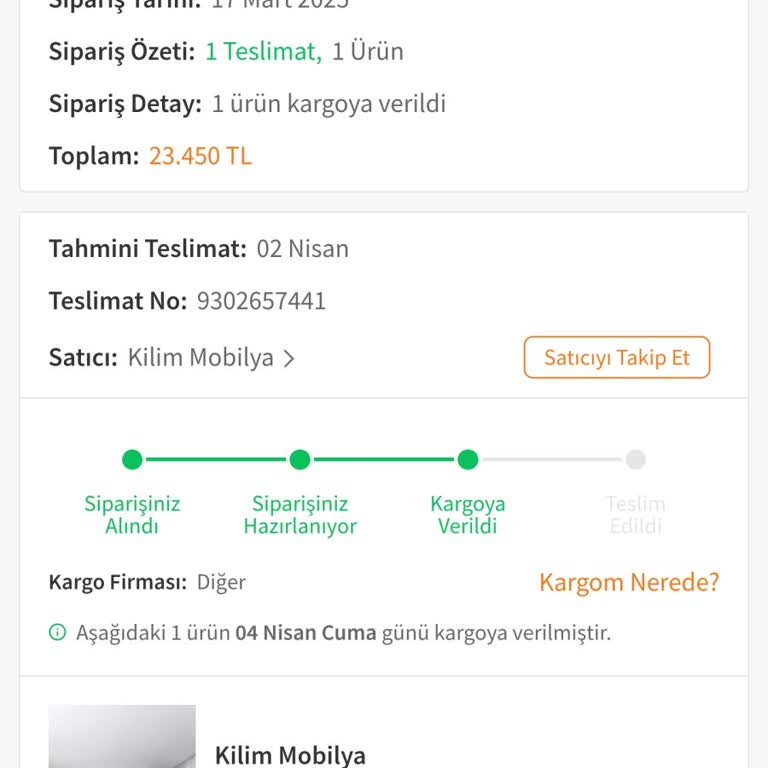 Kilim Mobilya Siparişi: Geciken Kargo Ve Bilgi Eksikliği