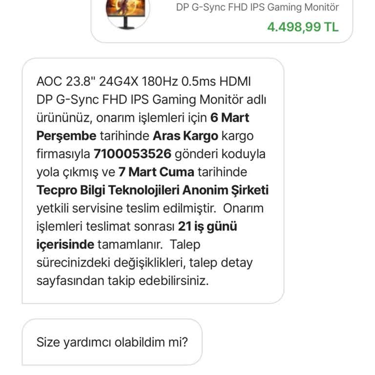 Gaming Monitörümün Servis Sürecinde Yaşadığım Sorunlar