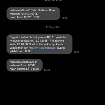 Vodafone'dan Her Yüklemede Gizemli Kesinti